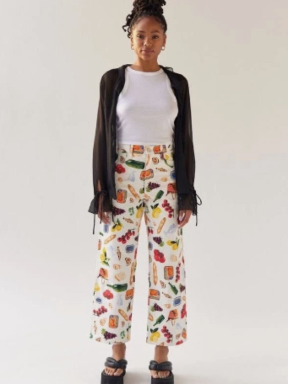 Lisa Says Gah Italian Summer Print Robyn Jeans Pants Trousers Denim Food, Size 2 - Picture 6 of 9